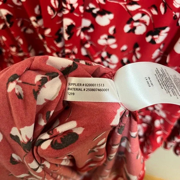 Lauren Ralph Lauren Red Floral Faux Wrap Jersey Dress Size 12 - Picture 15 of 15